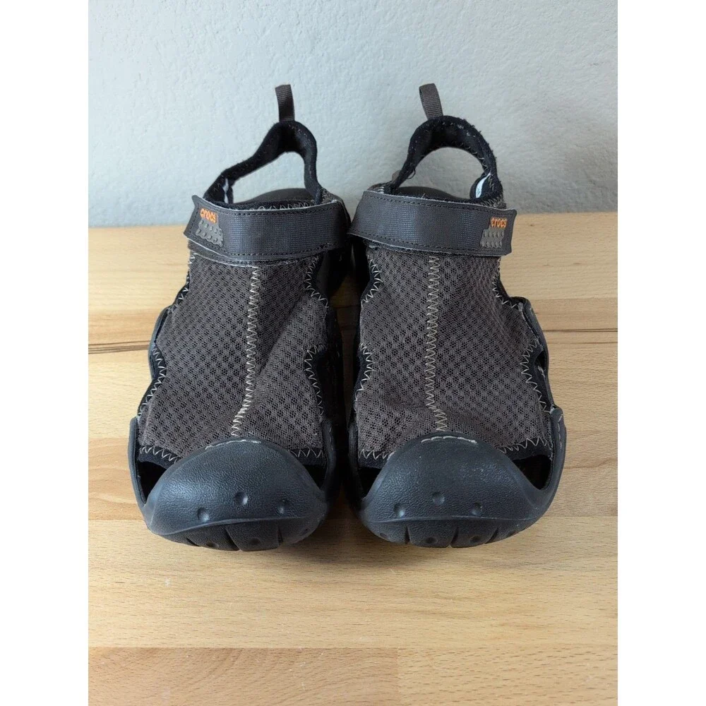 Crocs Swiftwater Mesh Sandals Mens Sz 11 Brown Fisherman Deck Water Shoes 15041
